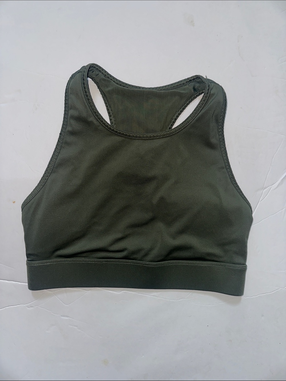 Fabletics High-Neck Olive Green Sports Bra - Women